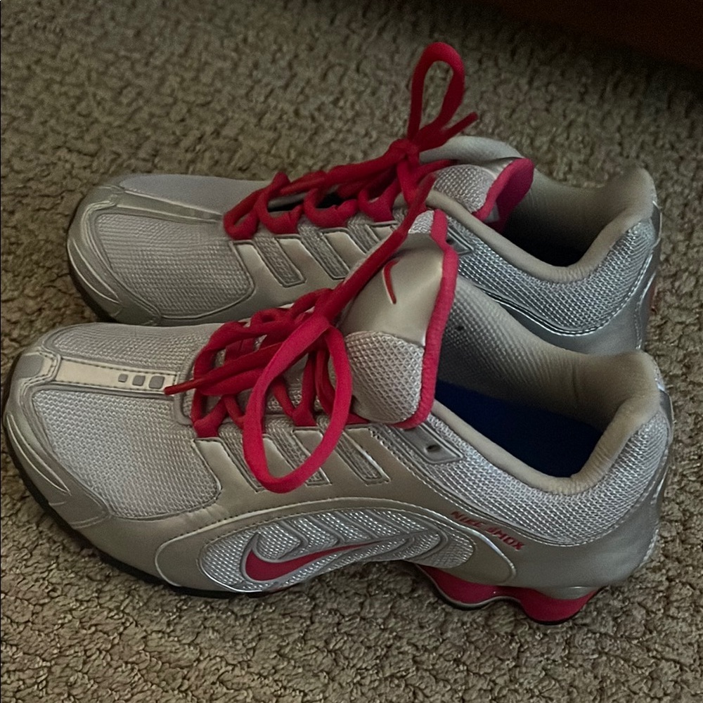 Nike Gray and Pink Athletic Shoes Shox Edition